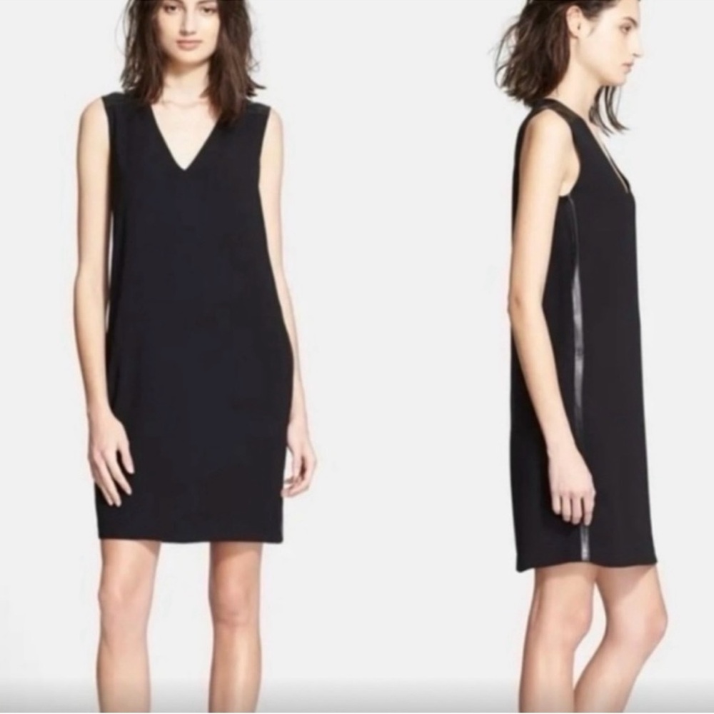 Vince Leather Trimmed Dress